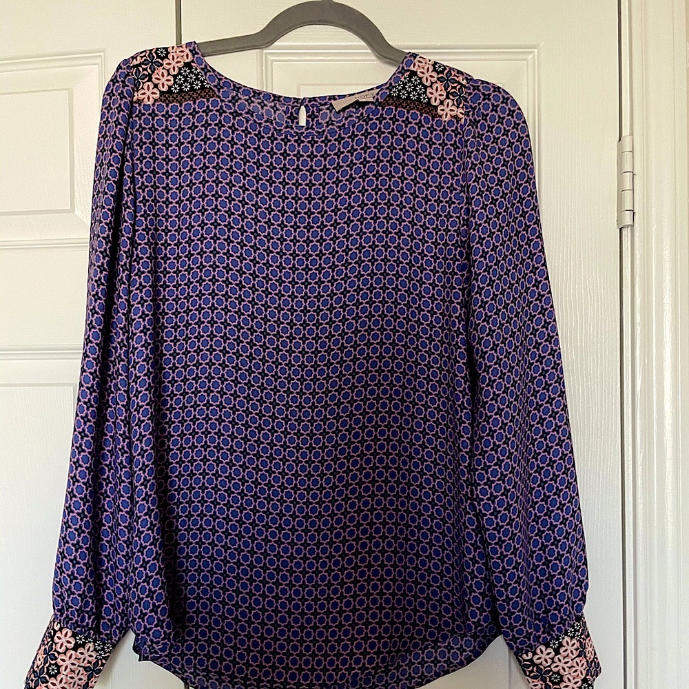 Loft Patterned long sleeve blouse
